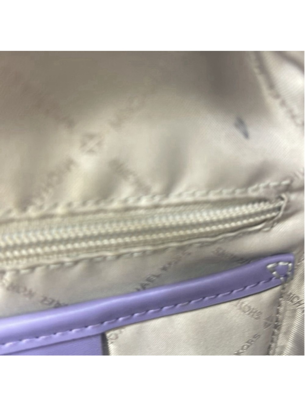 Michael Kors Jaycee Backpack MK Logo Purple & White Orchid Haze Center Stripe - Picture 12 of 15